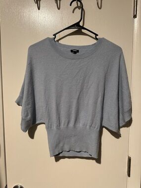 Express Light Blue Short Sleeve Pullover Sweater